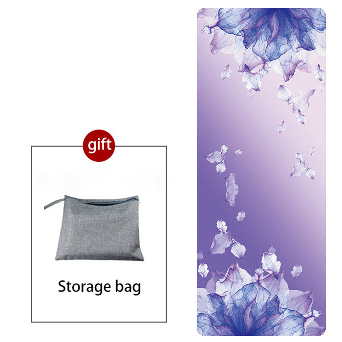Yoga Mat Wicking Non-slip Towel Natural Rubber Suede Print Folding