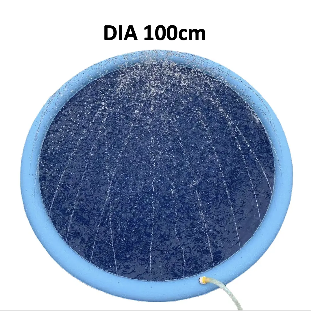 Non-Slip Splash Pad For Kids And Pet Dog Pool Summer Outdoor Water Toys Fun Backyard Fountain Play Mat