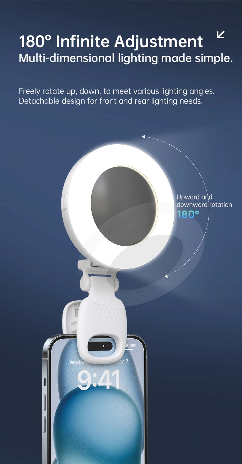 New Mobile Phone Beauty Selfie Pocket Light with Mirror