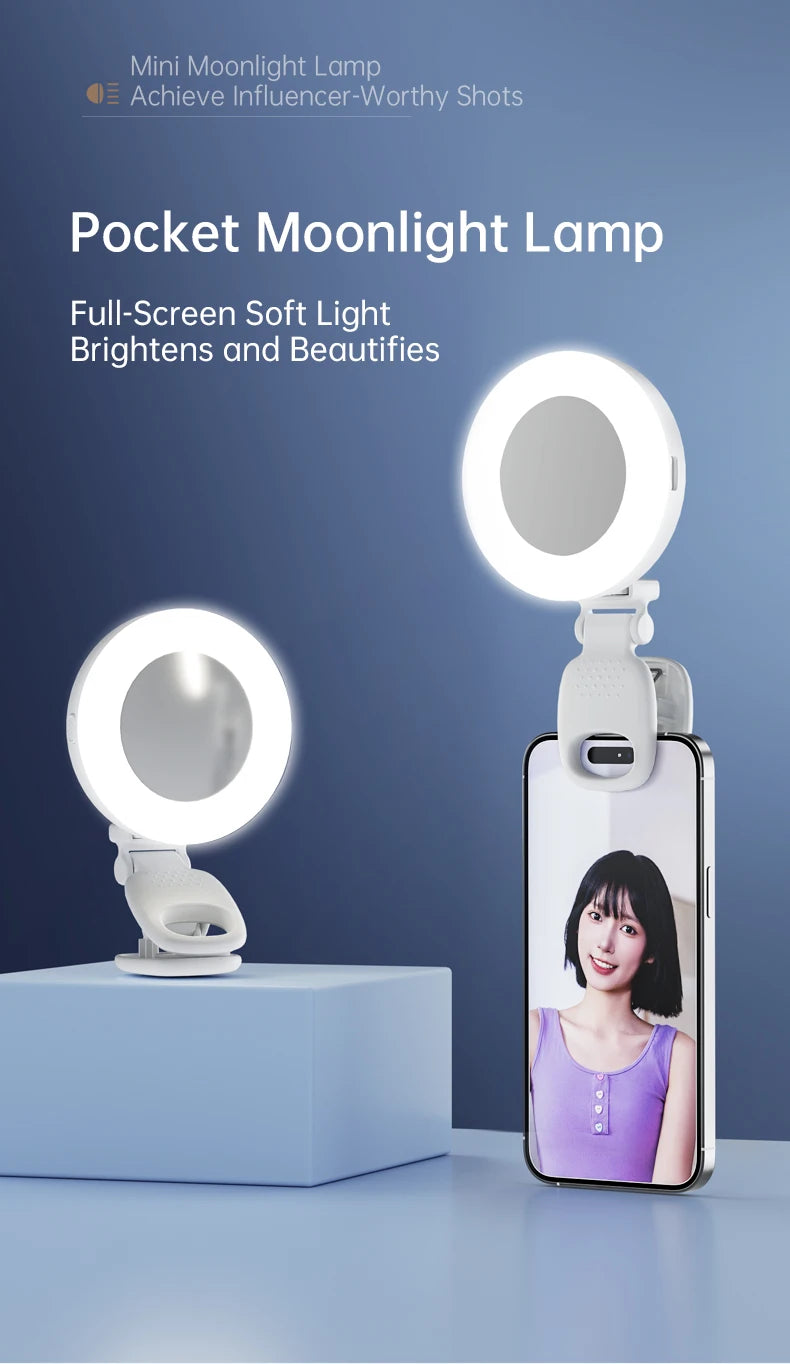 New Mobile Phone Beauty Selfie Pocket Light with Mirror