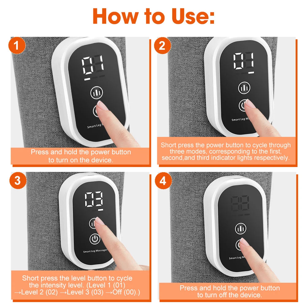 Electric 360° Air Pressure Leg Massage (3 Modes & 3 Pressure Level)