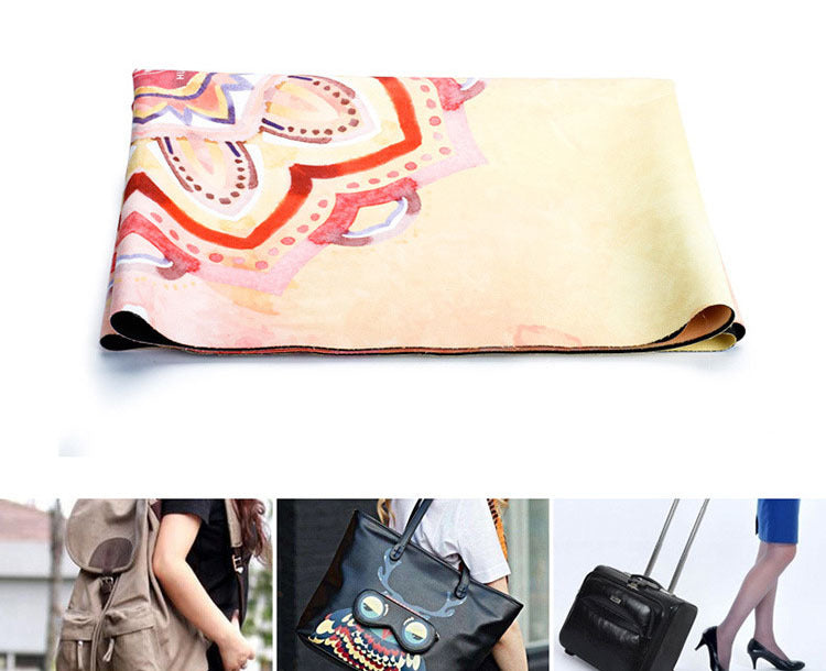 Yoga Mat Wicking Non-slip Towel Natural Rubber Suede Print Folding