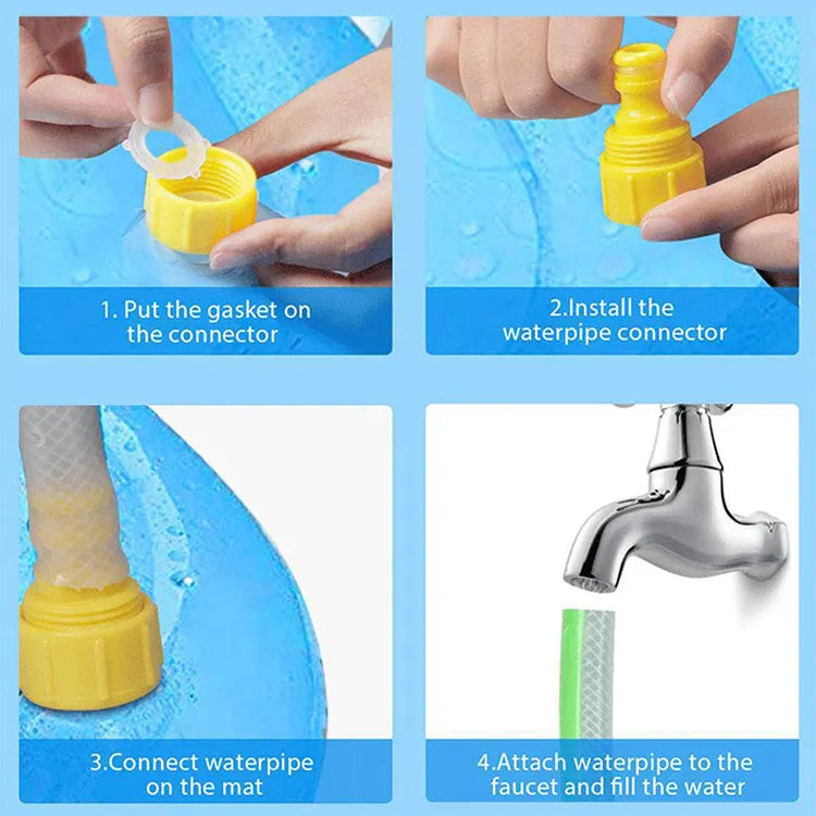Non-Slip Splash Pad For Kids And Pet Dog Pool Summer Outdoor Water Toys Fun Backyard Fountain Play Mat