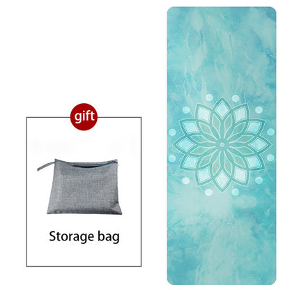 Yoga Mat Wicking Non-slip Towel Natural Rubber Suede Print Folding