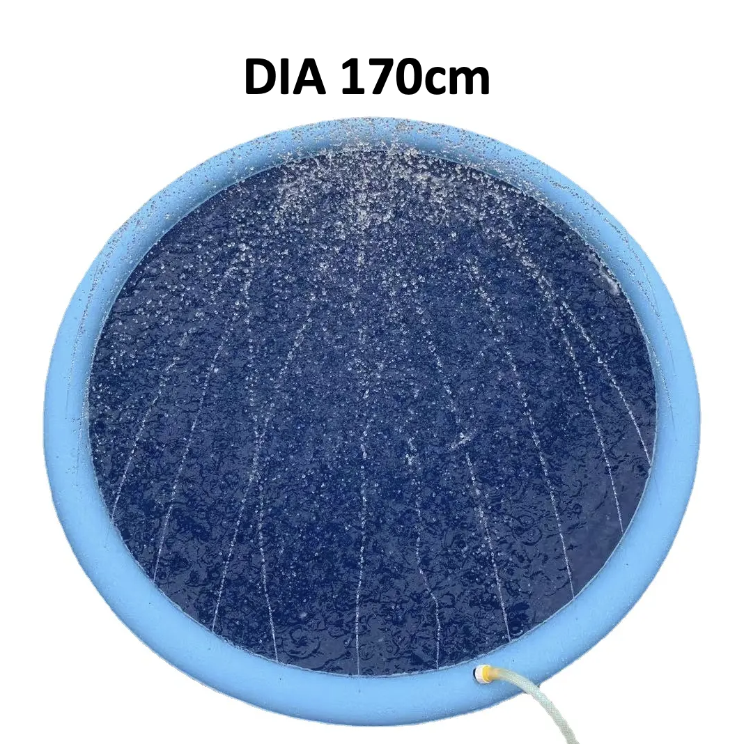 Non-Slip Splash Pad For Kids And Pet Dog Pool Summer Outdoor Water Toys Fun Backyard Fountain Play Mat