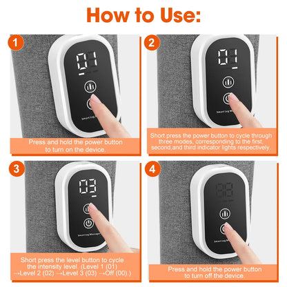 Electric 360° Air Pressure Leg Massage (3 Modes & 3 Pressure Level)